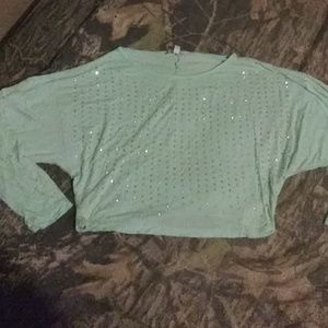 Long sleeve crop top shirt